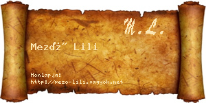 Mező Lili névjegykártya